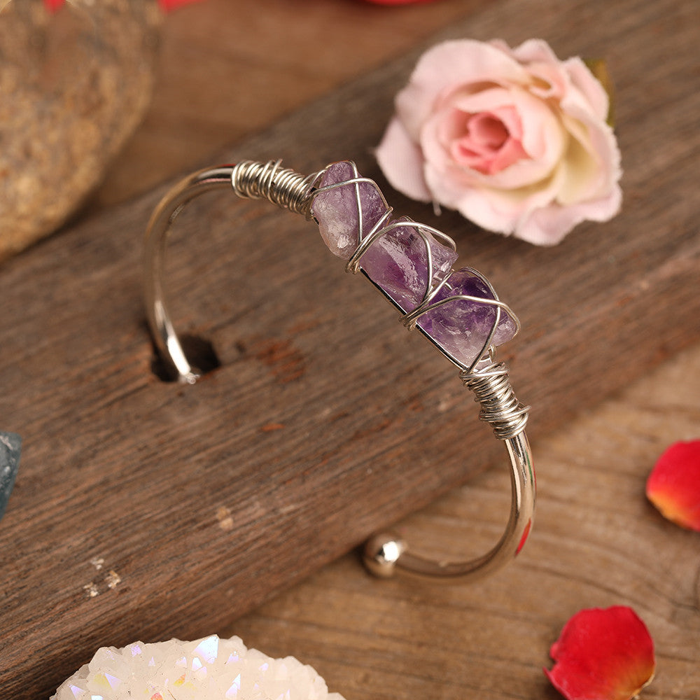 Ladies Stone Bead Amethyst Bracelet - Mindful Transformation