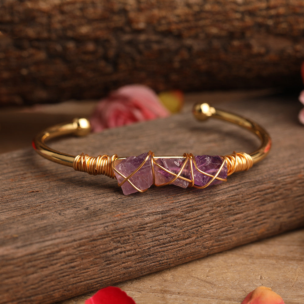 Ladies Stone Bead Amethyst Bracelet - Mindful Transformation
