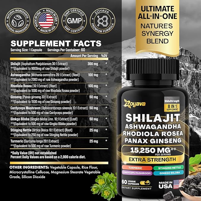 Shilajit Pure Himalayan 9000MG, Energy Booster