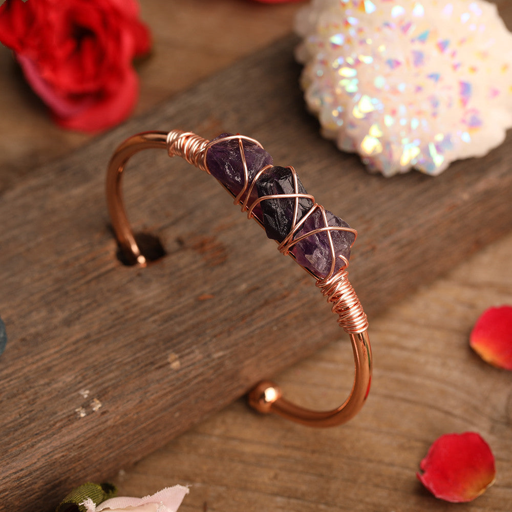Ladies Stone Bead Amethyst Bracelet - Mindful Transformation