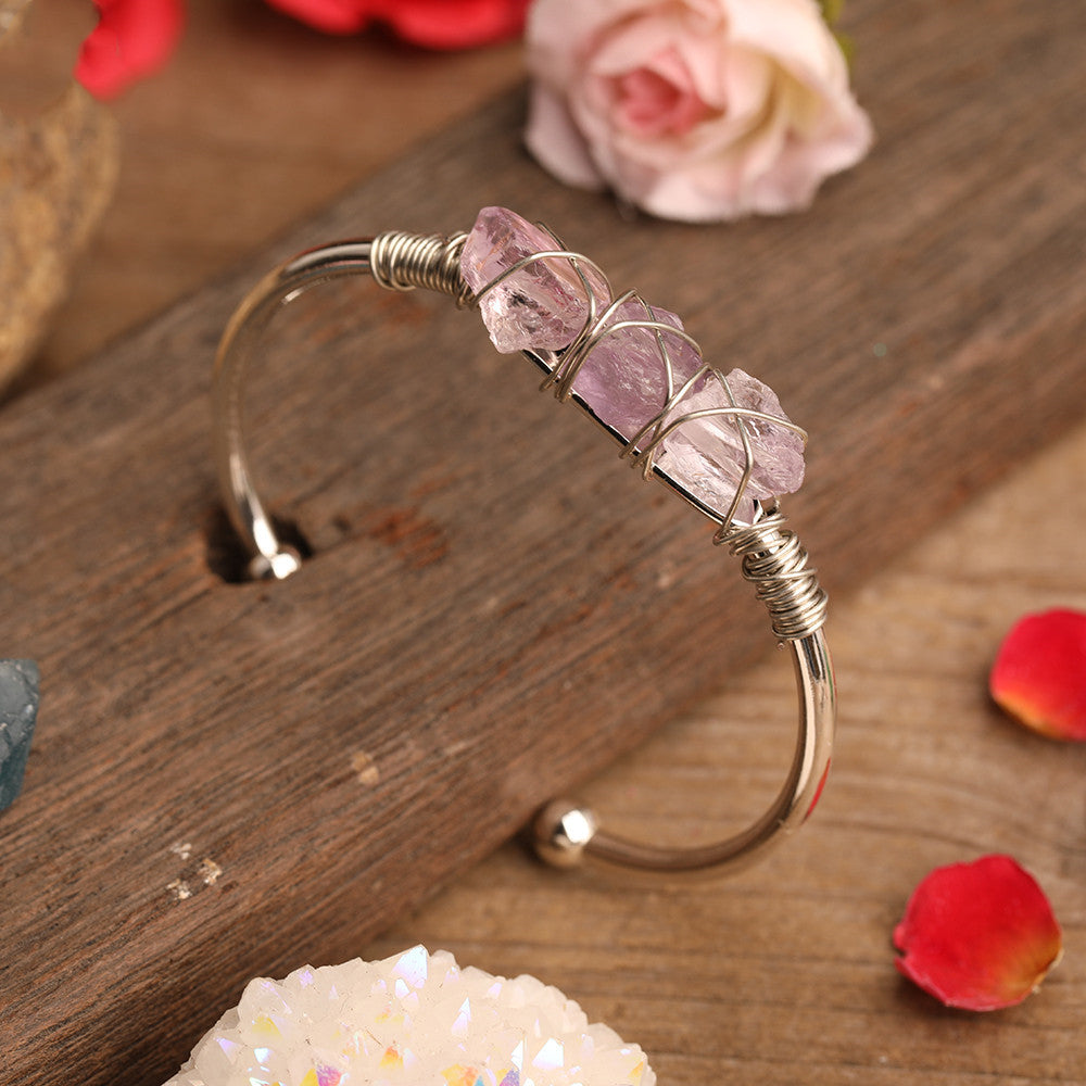 Ladies Stone Bead Amethyst Bracelet - Mindful Transformation