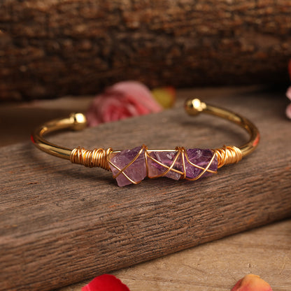 Ladies Stone Bead Amethyst Bracelet - Mindful Transformation
