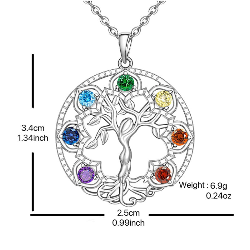 Hollowed-out Tree Of Life Micro Rhinestone Clavicle Chain - Mindful Transformation